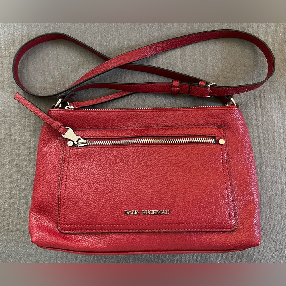 Dana Buchman deep cherry red medium crossbody bag purse super clean EUC